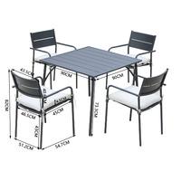 5 piece Garden Metal Table Chairs Set