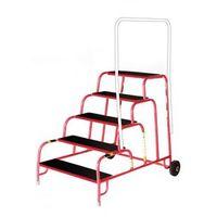 5 TREAD MOBILE STEP - NO HANDRAIL - RUBBER TREAD