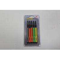 5 Piece 1.6mm To 4.8mm Steel Coloured Nail Punch Tool Set W Soft Grip