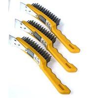 5 row wire brush 11 3pc rust removal tool with scraper scale paint sta ...