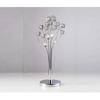 5 light table lamp stainless steel and crystal