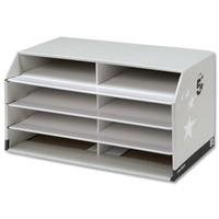 5 Star Facilities Document Sorter with 8 Compartments Grey