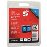 5 Star Compatible Inkjet Cartridge Page Yield 900pp Black [HP No. 338 CB331EE Equivalent] [Pack of 2]