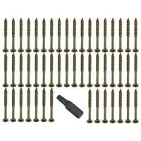 5 X 50 Torx - Fast Yzp Csk Woodscrew + Free Bit Pack of 100 Screws