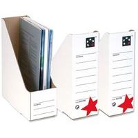 5 Star Office Magazine File Red & White [Pack 10]