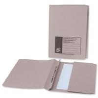 5 Star Flat File with Pocket Recycled Manilla 315gsm 38mm Foolscap Buff [Pack of 25]