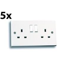 5 x 13A, Twin Switched Plug Socket Outlet to BS1363