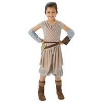 5-6 Years - Girls Rey Fancy Dress Costume Deluxe Star Wars Official Jedi Cloak Outfit Hero
