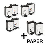 5 x Black HP 14 and 3 x Colour HP 14 (Remanufactured) + 1 Free Paper