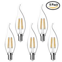 5 pcs kwb e14 4w 4 cob 400 lm warm white c35t edison vintage led filam ...