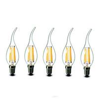 5 pcs shenmeile E14 6W 6 COB 600 lm Warm White CA35 Dimmable LED Candle Lights AC 220-240 V