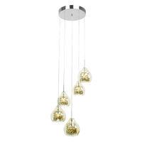 5 Pendant Light Smoked GlassChrome