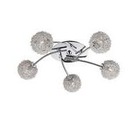 5 light chrome flush ceiling light