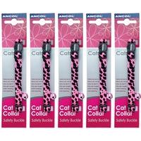 5 x Unit DEAL - Ancol - Velvet Leopard Print Cat Collar - Pink