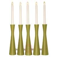 5 light led window candle midja green