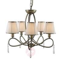 5-light Simplicity chandelier with lampshades