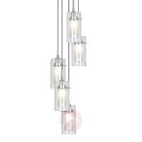 5-light, decorative Duo 1 hanging light, round