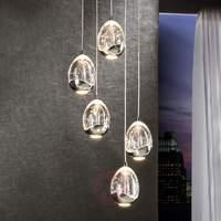 5-light LED hanging light Rocio, chrome