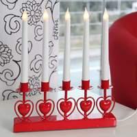 5-light candleholder Corazon red