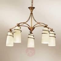 5 bulb hanging light daniele antique brass