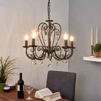 5-bulb chandelier Sophina in black