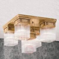 5-bulb Frieda ceiling light made from solid brass
