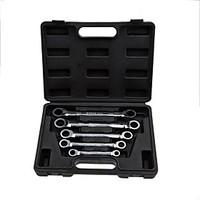 5 Pieces Of Steel Shield Fine Polishing Double Plum Blossom Quick Wrench Set Plastic Box /1 Set