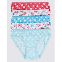 5 Pack Pure Cotton Bikini Knickers (6-16 Years)