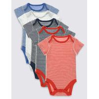 5 Pack Nautical Stripe Cotton Bodysuits