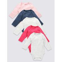 5 Pack Plain Colour Cotton Bodysuits