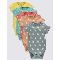 5 Pack Apple Print Cotton Bodysuits