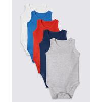 5 Pack Flat Seams Pure Cotton Bodysuits