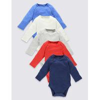 5 Pack Plain Colour Pure Cotton Bodysuits