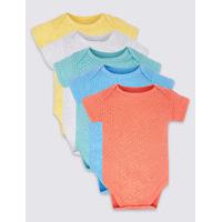 5 Pack Pure Cotton Flat Seams Bodysuits