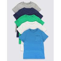 5 Pack Pure Cotton T-Shirts (3-14 Years)