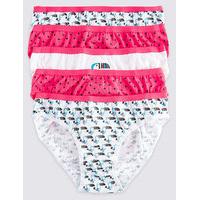 5 Pack Pure Cotton Bikini Knickers (6-16 Years)