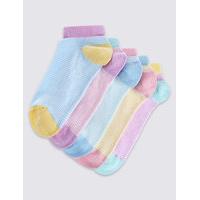 5 pairs of cotton rich trainer liner socks 3 14 years