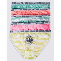 5 pack pure cotton bikini knickers 6 16 years