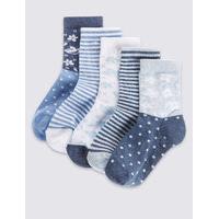 5 Pairs of Cotton Rich Socks with Freshfeet (12 Months - 14 Years)