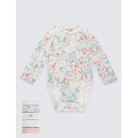 5 Pack Pure Cotton Assorted Long Sleeved Bodysuits