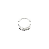 5 Gem Sterling Silver Split Ring - Size: 1mm x 8mm