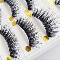 5 Pairs Of High Quality Manual False Eyelash Natural Cross Long Eyelashes Thick Cotton Stalk Eyelashes