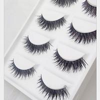 5 Pairs Of Pure Manual 080 Cotton Thick Exaggerated False Eyelash Cross Clutter