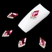 5 Pcs Nail Art Decoration Rhinestone Rose Red