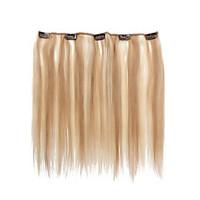5 Clips 14Inch Clip In Human Hair Extensions 31g Highlighted Straight Hair