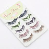 5 Pairs Of Beauty Makeup Checking Eyelashes High Quality Fake Eyelashes Multicolor