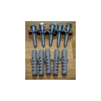 5 x M8 x 50mm Hex HD Coach Screws + 5 x Washers + 5 x M10 Nylon Plugs