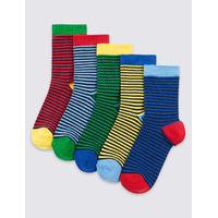 5 Pairs of Freshfeet Striped Socks (1-14 Years)