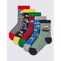 5 Pairs of Cotton Rich Socks (1-6 Years)