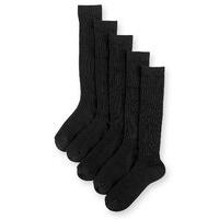 5 Pairs of Freshfeet Cotton Rich Long Ribbed School Socks (5-14 Years)